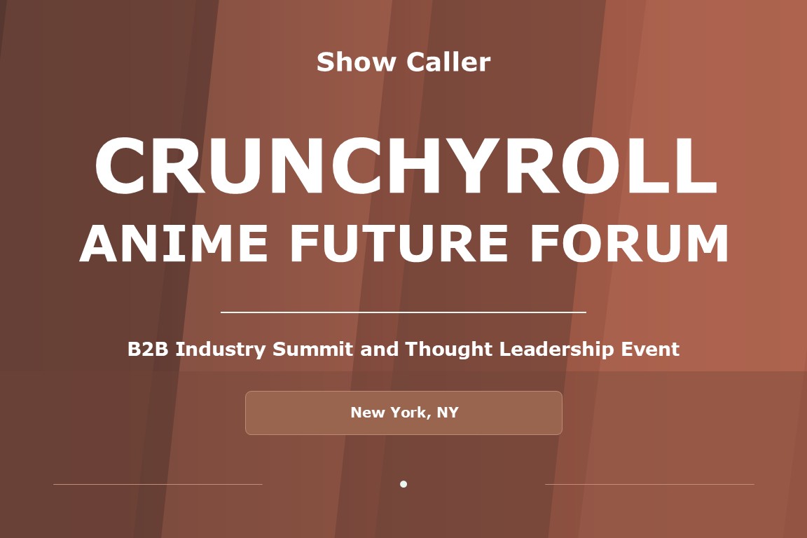 Title card for Shawna Voragen’s show calling work on Crunchyroll Anime Future Forum.