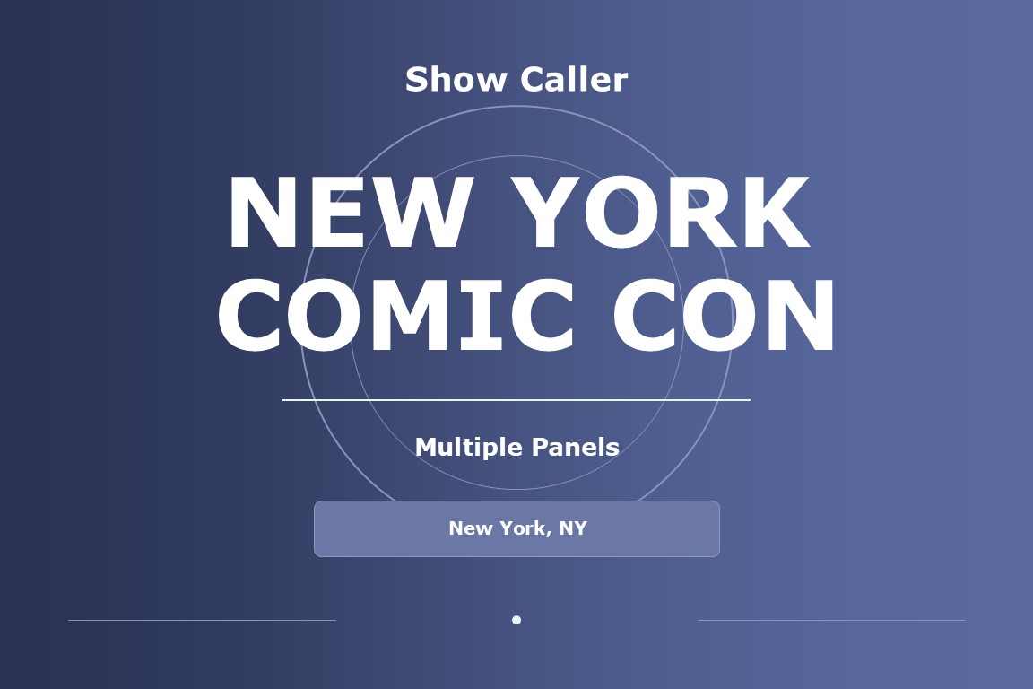Title card for Shawna Voragen’s show calling work on New York Comic Con.