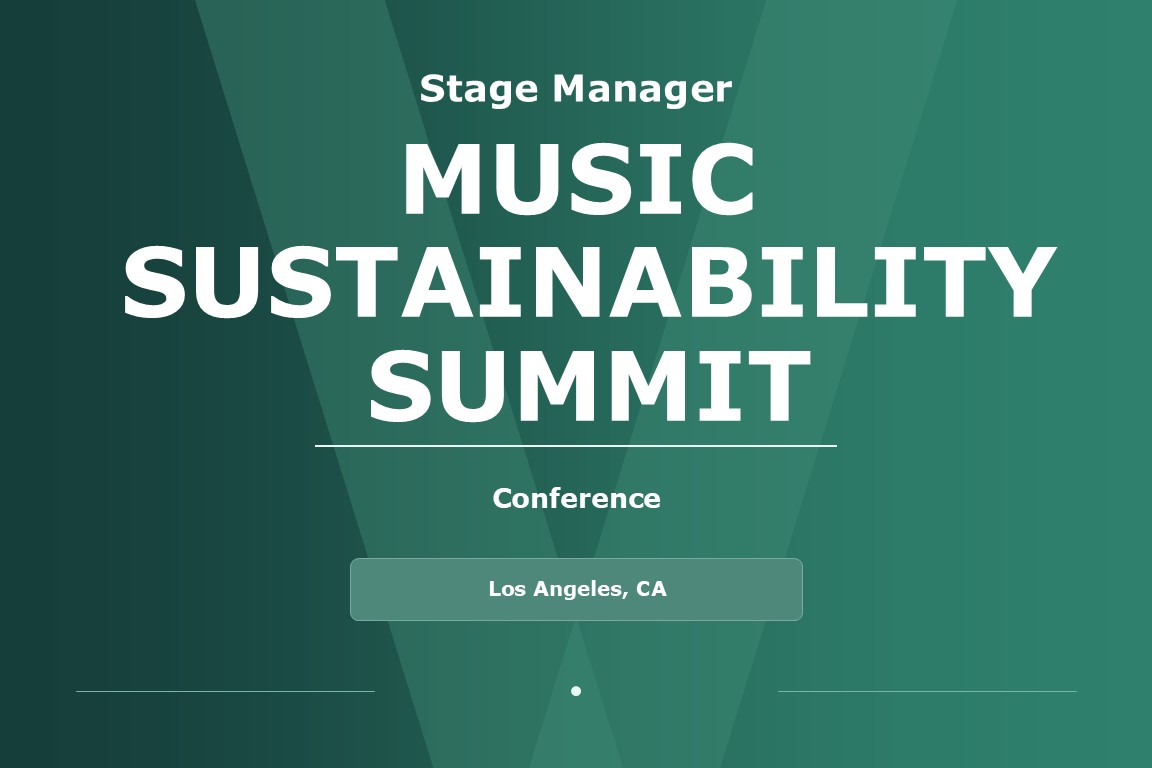 Title card for Shawna Voragen’s stage managing work on Music Sustainability Summit.