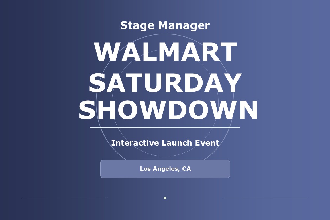 Title card for Shawna Voragen’s stage managing work on Walmart Saturday Showdown.